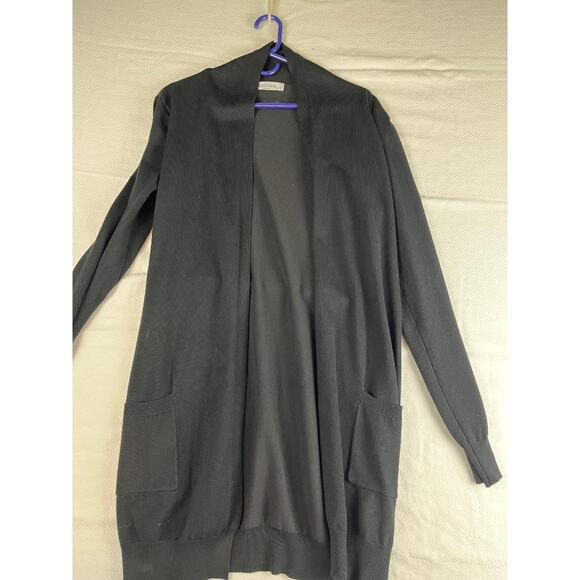 Grace Karin Women's Black Open Front Long Cardigan with Pockets Size XL - Picture 1 of 6